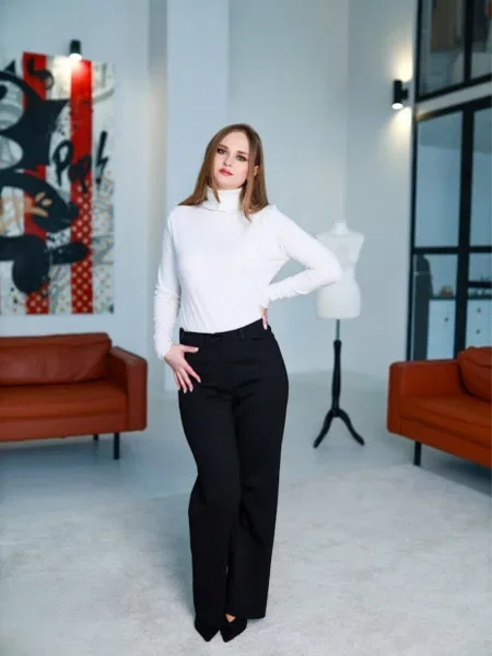 Повсякденні штани LadyLike вовна/віскоза чорний