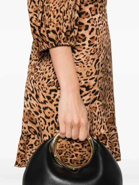 Rochie mini Twinset cu imagine cu model leopard de costum maro