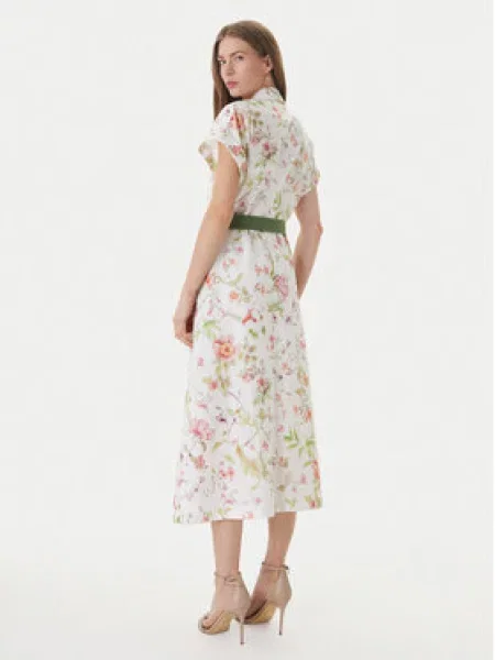 Luisa Spagnoli haljina od lana Pilea bijela