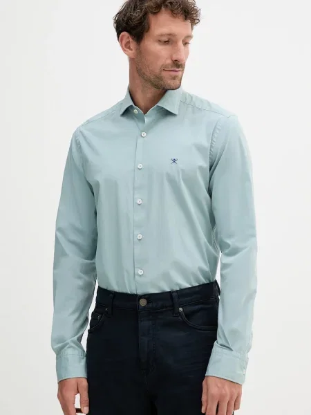 Košulja Hackett London slim s talijanskim ovratnikom siva