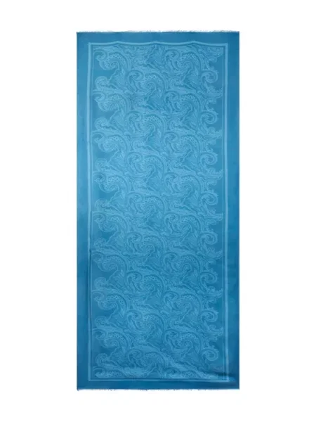 Fular Etro cu imagine cu model paisley albastru