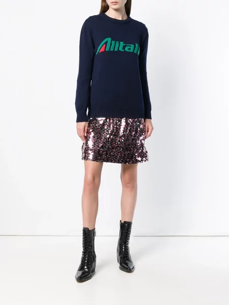 Pulover Alberta Ferretti albastru