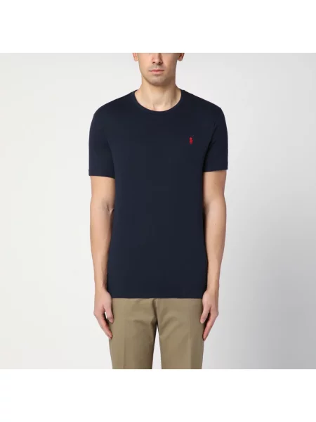 Krótka koszulka polo Polo Ralph Lauren z okrągłym dekoltem czarna