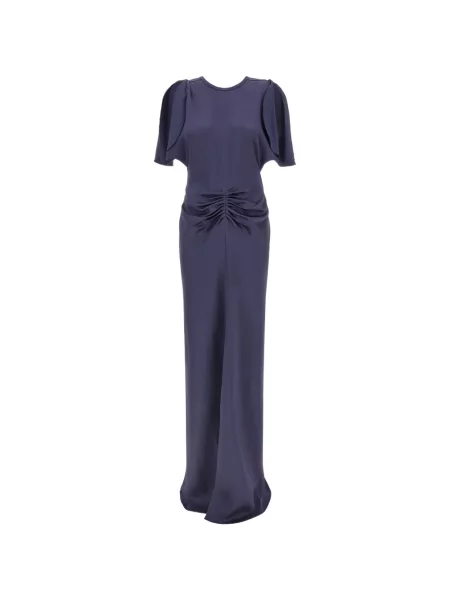 Maxi rochie maxi Victoria Beckham drapată de costum albastru