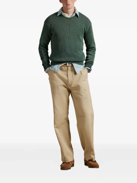 Μικρός κασκέτο Polo Ralph Lauren με χαμηλή μέση υφαίνω διαγωνίως πράσινο