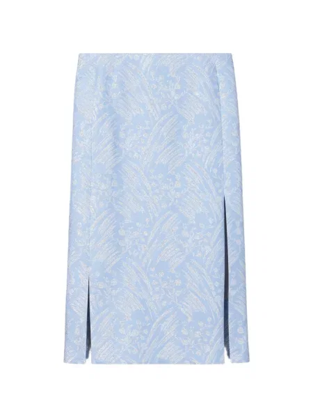 Spódnica Tory Burch w kwiatki żakardowa niebieska