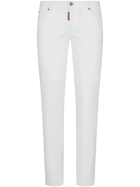 Blugi Dsquared2 cu talie joasă alb