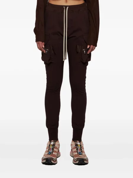 Pantaloni Rick Owens alergare cu cordon maro