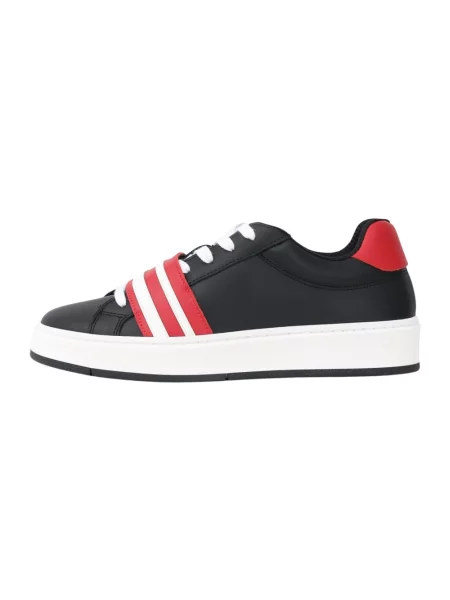 Sneakersy Gcds skórzane z logo czarne