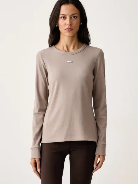 Tricou cu mânecă lungă Dkny bej