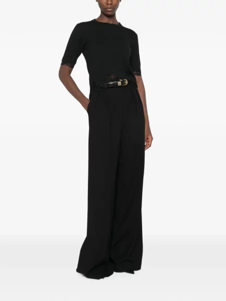Scurt tricou Ermanno Firenze din dantelă negru