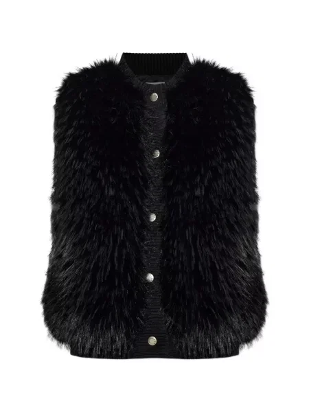 Vestă din puf Moncler de lână negru