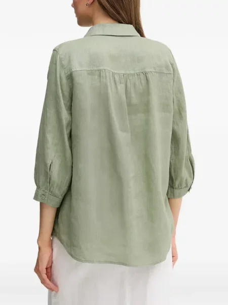 Блуза Oui с V-образно деколте зелено