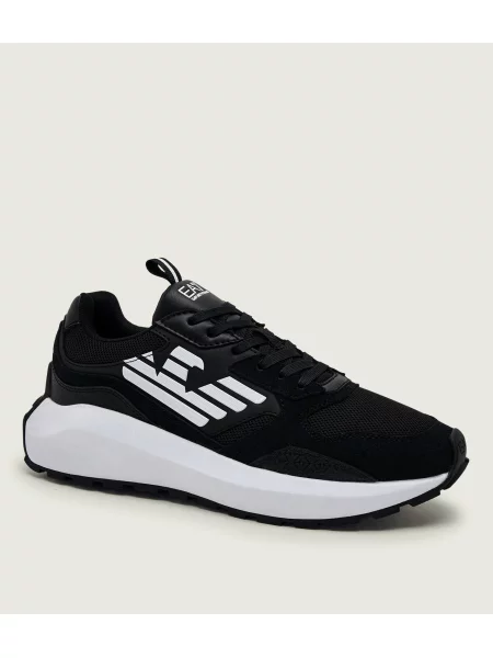 Sneakers | piele întoarsă negru