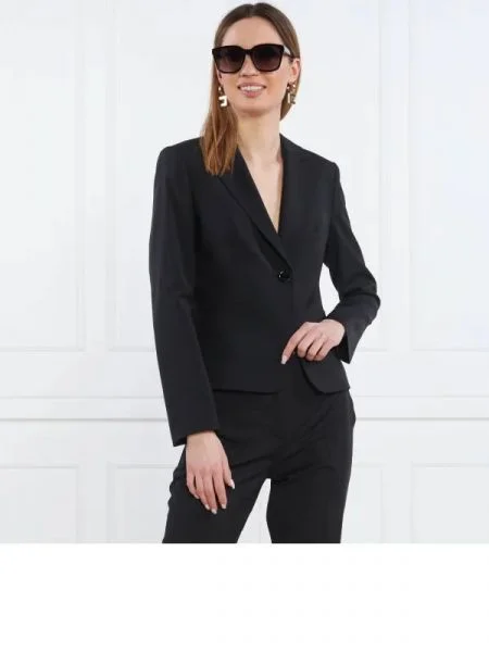 BOSS BLACK de lână sacou jarua negru