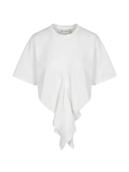 Tricou Róhe drapate alb
