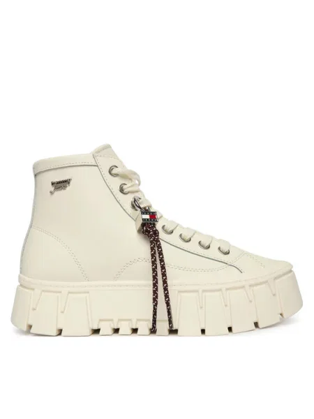 Αθλητικά Tommy Jeans Tjw Platform Sneaker Leather Mc Κρεμ