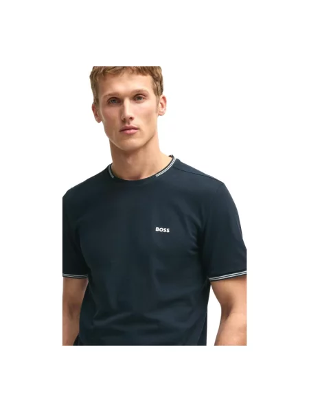 T-shirt o kroju regular fit z mieszanki bawełny model TAUL' Hugo niebieska