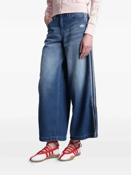 Blugi Adidas cu broderie plasă alergare negru