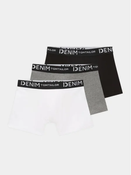 Tom Tailor Denim Set 3 perechi de boxeri Colorat alb