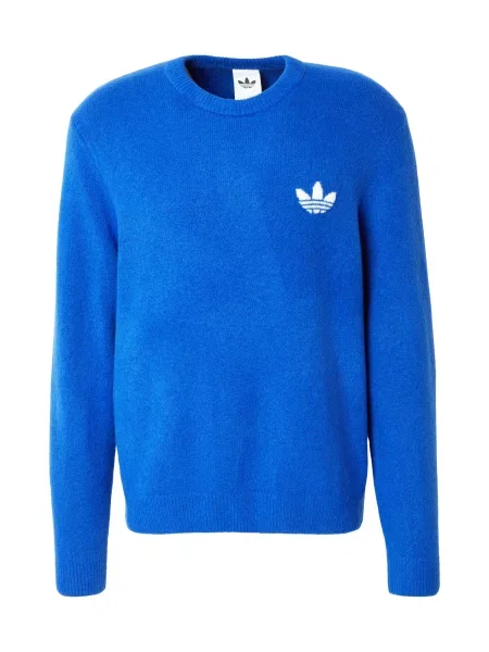 Adidas Pulover Trefoil Essentials Fully Knit Sweatshirt Albastru alb