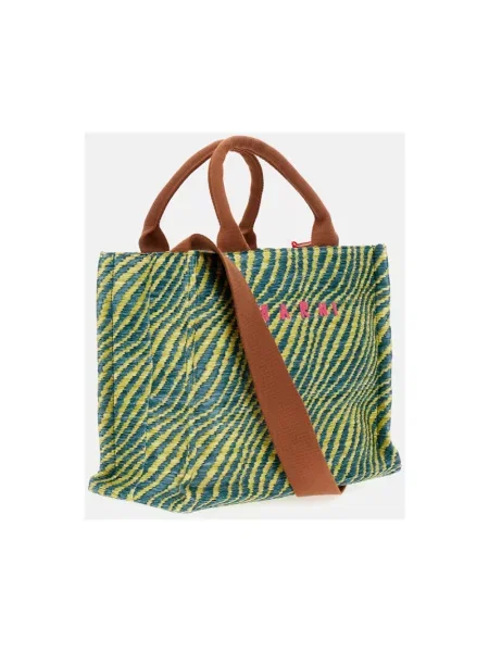 Shopperka Marni z logo zielona
