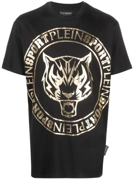 Tricou Plein Sport cu imagine cu dungi de tigru negru
