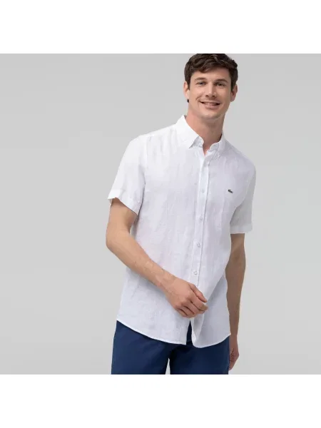 Lacoste Koszula Tkana Lacoste biała