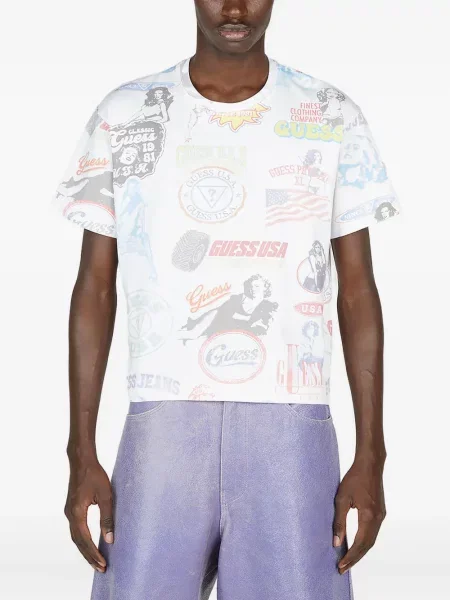 Tricou Guess cu imagine alb