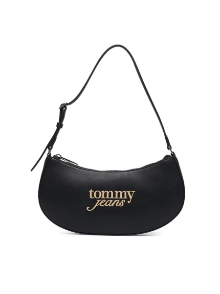 Tommy Jeans torebka rogal z imitacji skóry czarna