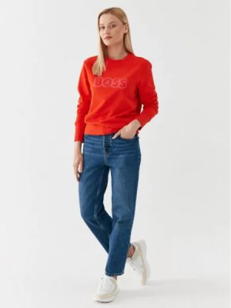 Boss Mikina Regular Fit oranžová