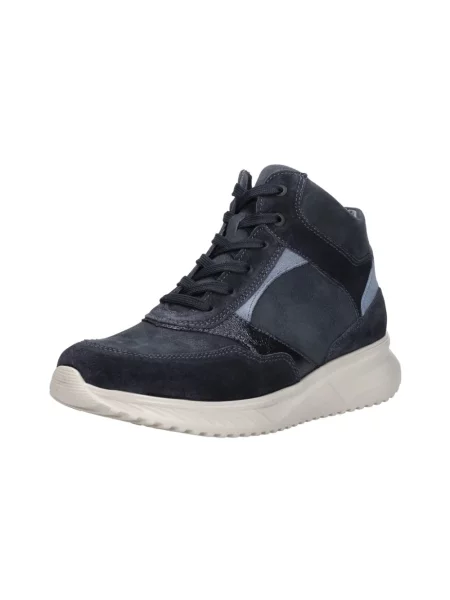 Sneakersy Waldläufer sznurowane skórzane niebieskie