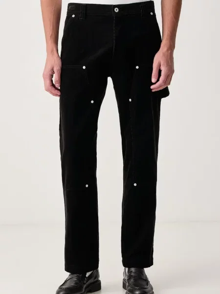 HUGO Blue pantaloni pentru bărbați din catifea reiată negru