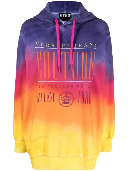 Hanorac cu glugă Versace Jeans Couture cu imagine cu legături