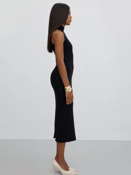 Сукня міді Estro віскоза/нейлон чорний