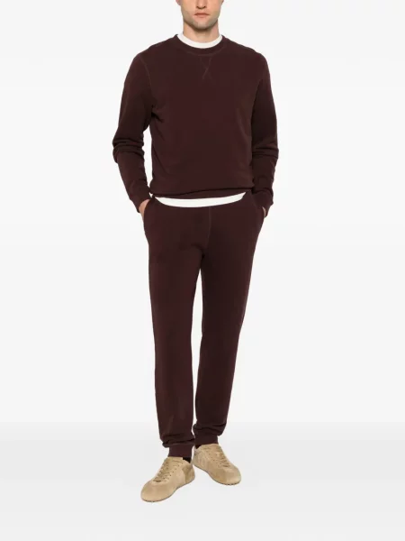 Pantaloni Sunspel alergare cu cordon maro