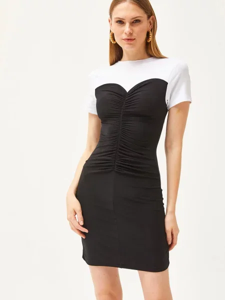Rochie mini Olalook drapată alb
