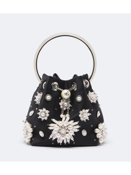 Geantă Jimmy Choo din satin negru