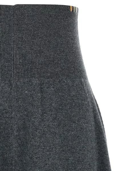 Кашмирена разкроена миди пола Extreme Cashmere сиво