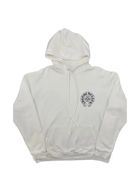 Hanorac cu glugă Chrome Hearts cu motiv cu inimi cu autograf alb