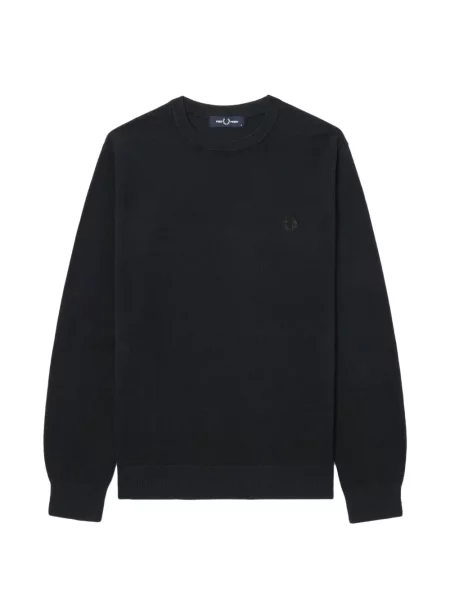 Pulover Fred Perry cu broderie cu decolteu rotund albastru
