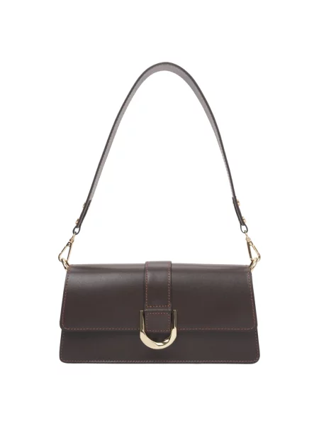 Torebka Estro skórzana brązowa