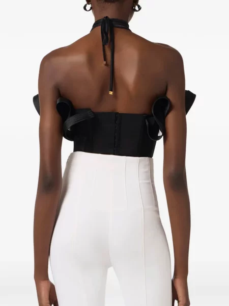 Top Elisabetta Franchi cu gât halter negru
