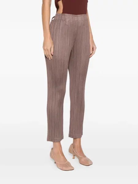 Pantaloni Pleats Please Issey Miyake plisate maro