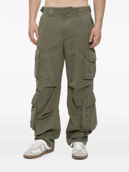 Pantaloni cargo Balmain cu broderie verde
