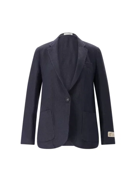 Lniana lniana marynarka Massimo Alba niebieska