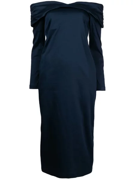 Rochie maxi Kika Vargas până la genunchi de costum albastru