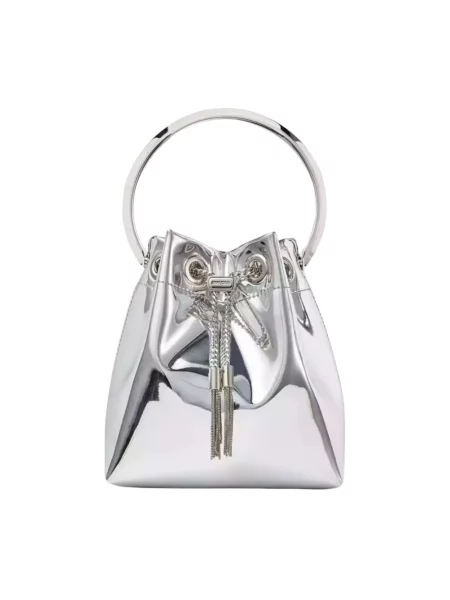 Kapelusz Jimmy Choo skórzany szary