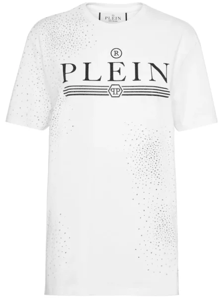 Tricou Philipp Plein de cristal alb