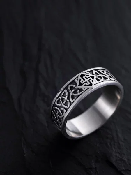 REYTEL Inele CELTIC KNOT AND SWAROG argintiu